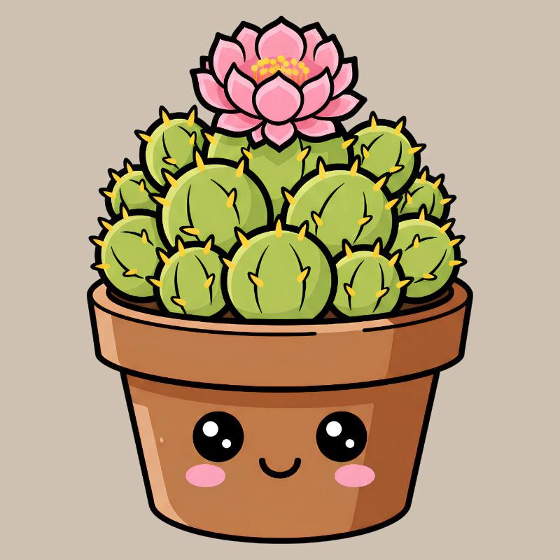 Pot de fleurs de cactus Kawaii