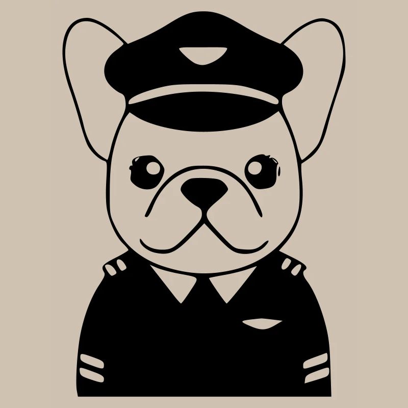 Frenchie Pilot Uniform Schwarz