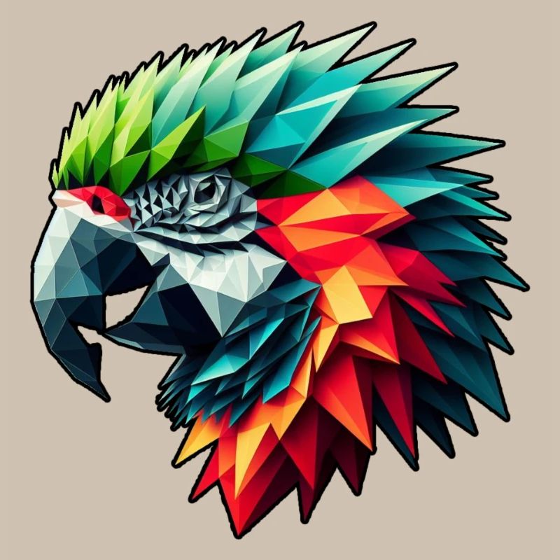 Perroquet dans le design polygonal coloré