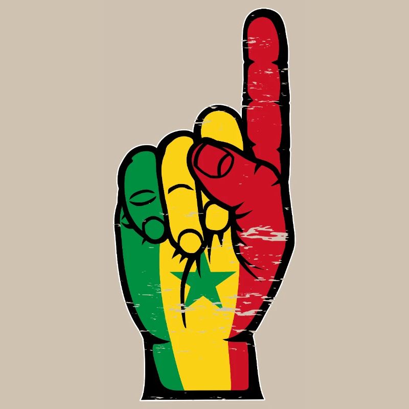 Main des drapeaux du Sénégal