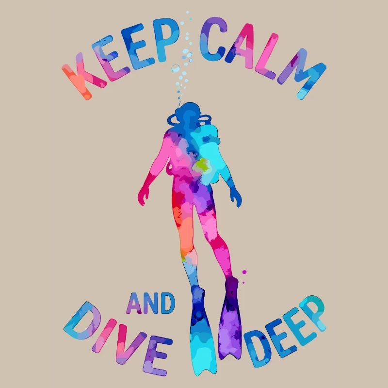 Keep Calm Dive Deep Bunter Taucher