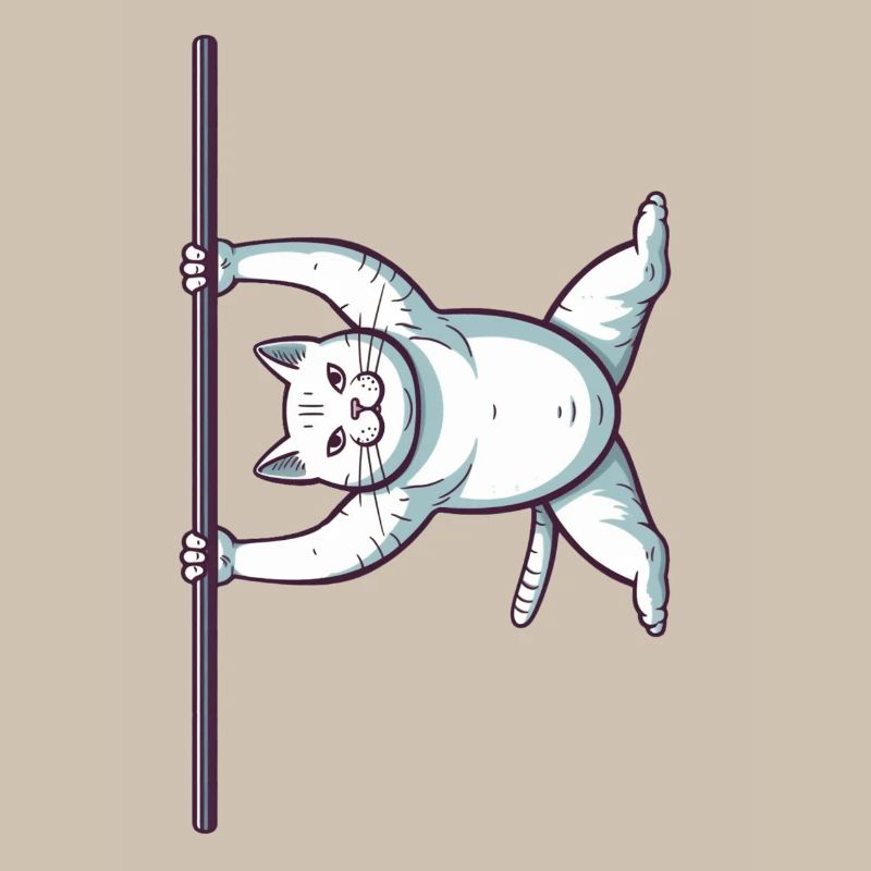 Chat comique blanc dans Iron X