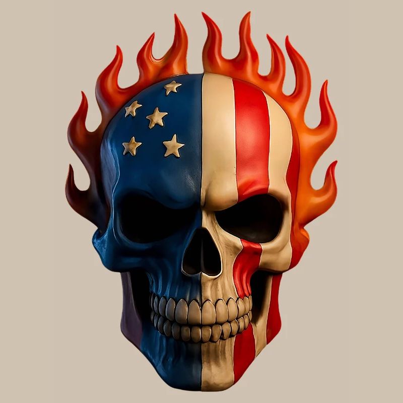 Flaming Flag Skull