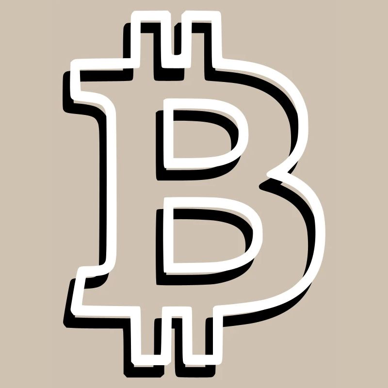 Bitcoin Logo Outline Neon Minimalistisch