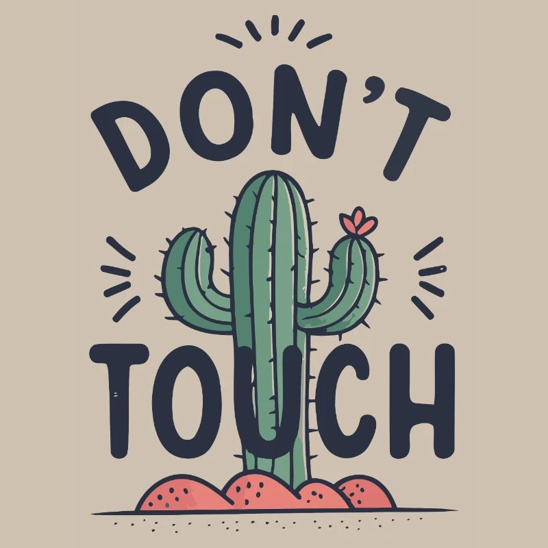 Cactus Do Not Touch Drawing