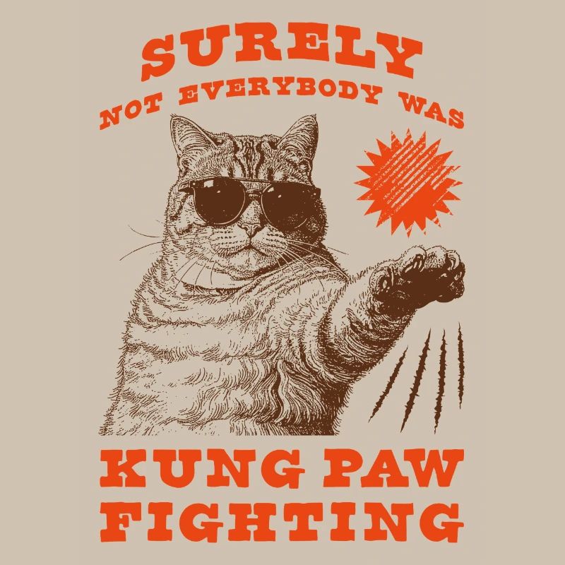 Kung Paw Combat Drôle Chonky Chat