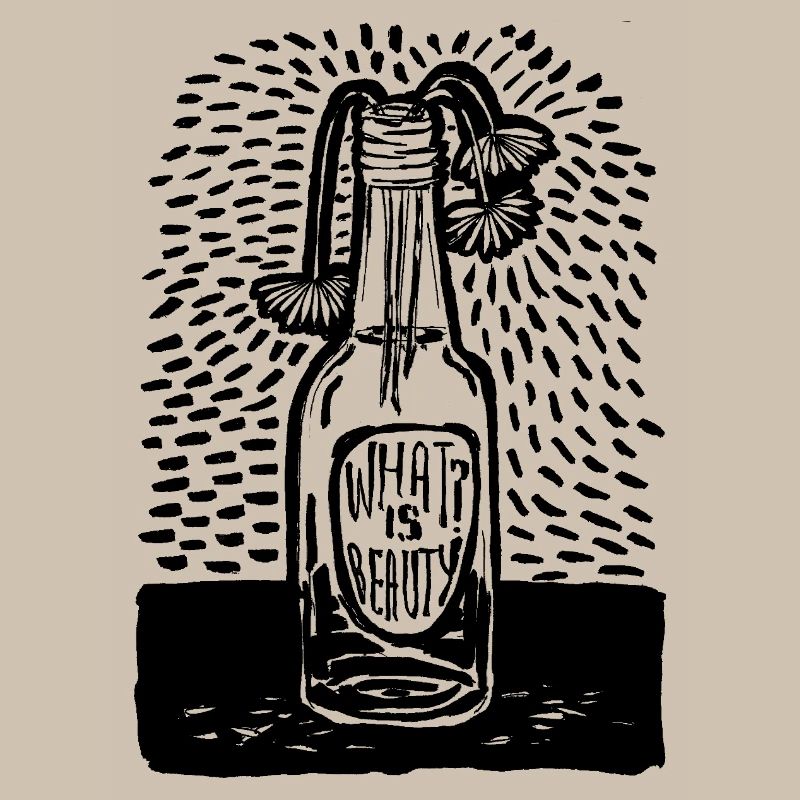 Glasflasche mit Blumen