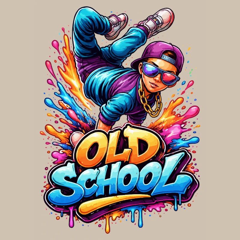 Old School Breakdance Graffiti