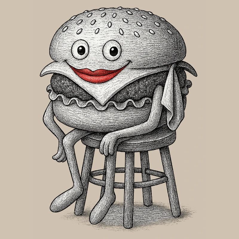 Whimsical Hamburger 