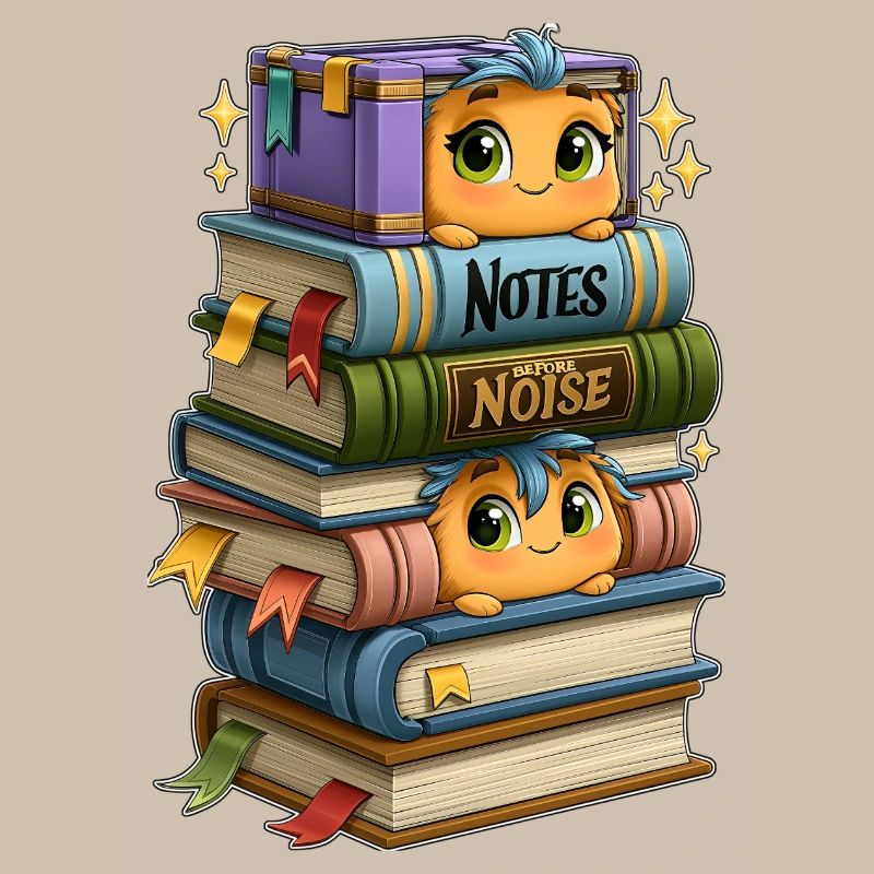 Bücherstapel mit Vögeln