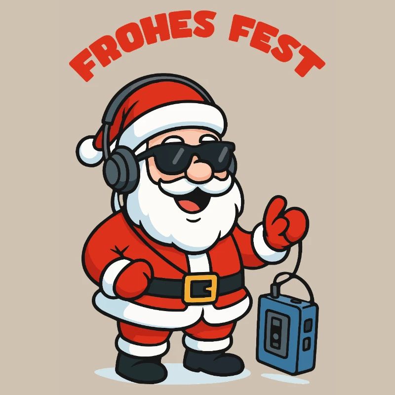  Weihnachtsmann mit Kopfhörer