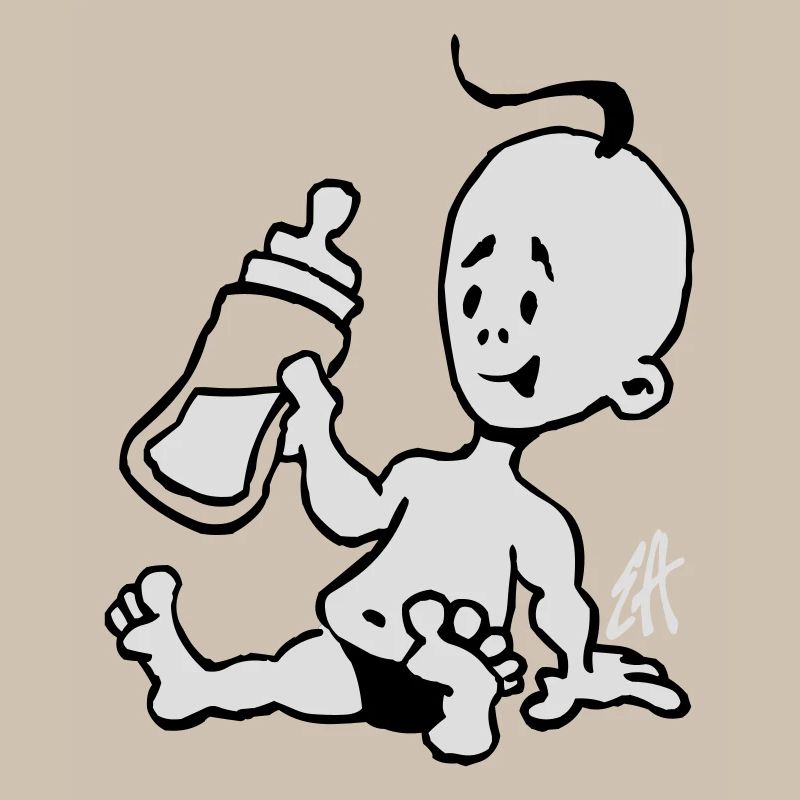 Bébé avec une bouteille de lait