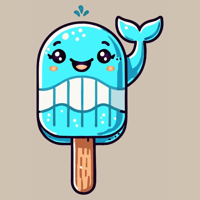 Ein Eis in Form eines lächelnden Walfischs