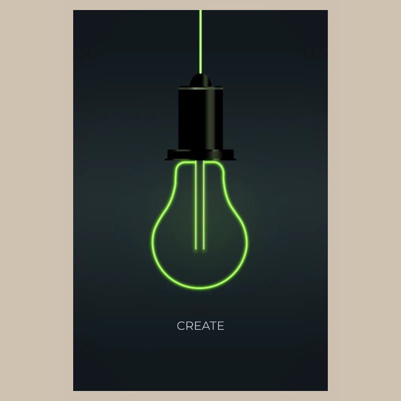 Create – Ampoule néon pour esprits créatifs