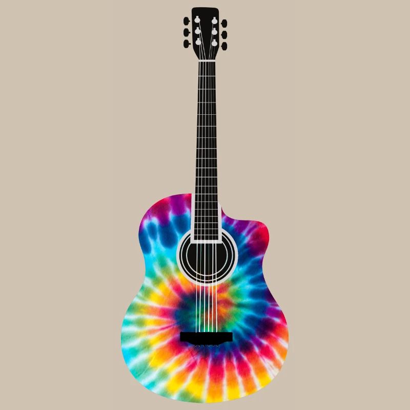 Multi-Colored Tie Dye Guitar Design