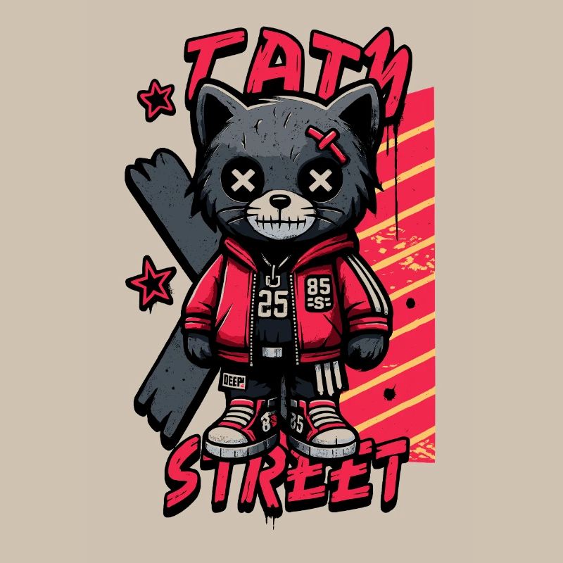 Sweat à capuche Tatty Street Cat Pull