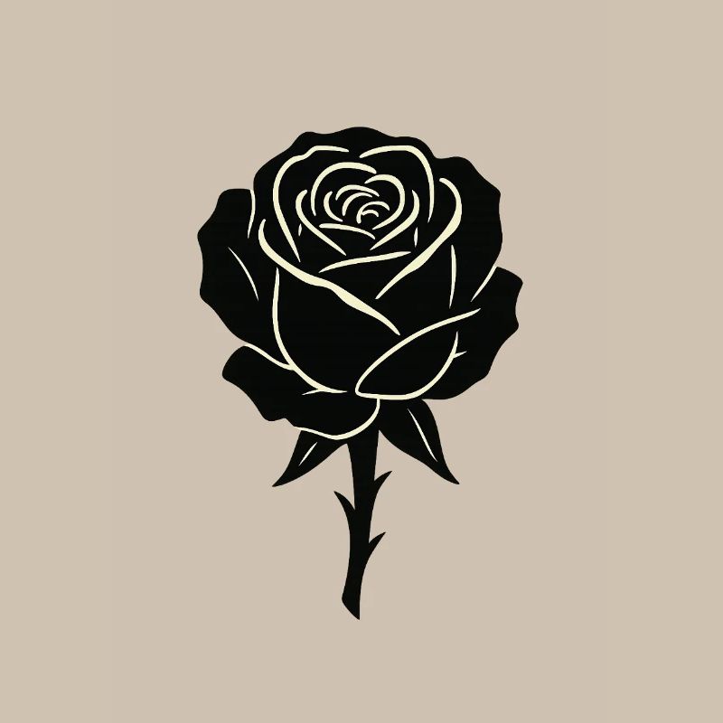 Conception de contour de rose noire