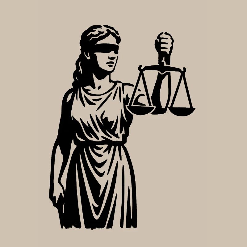 Justitia Dessin au trait avec des échelles