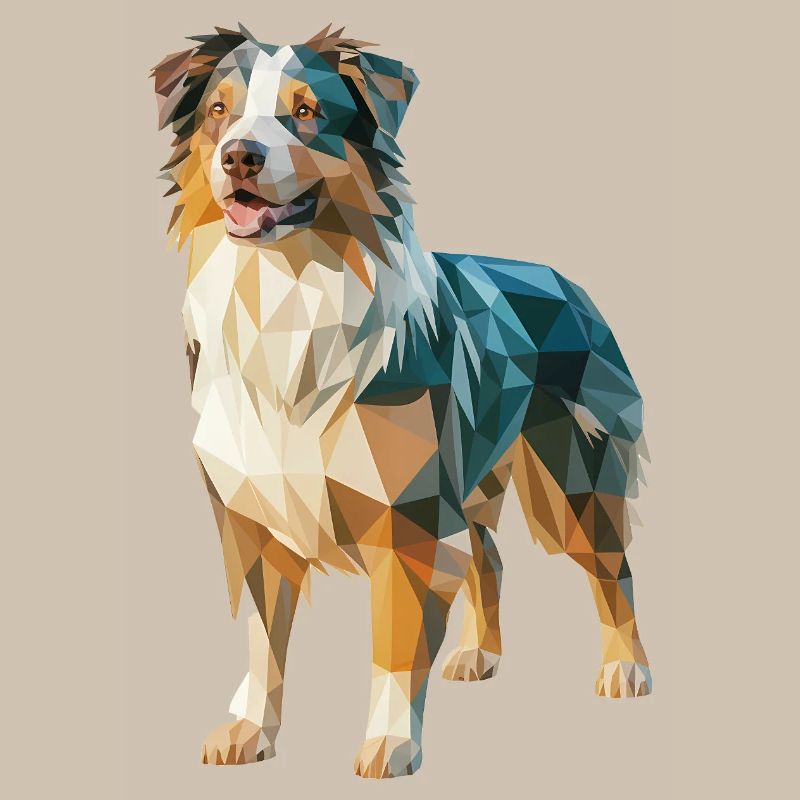Australian Shepherd - Cooles Low Poly Logo
