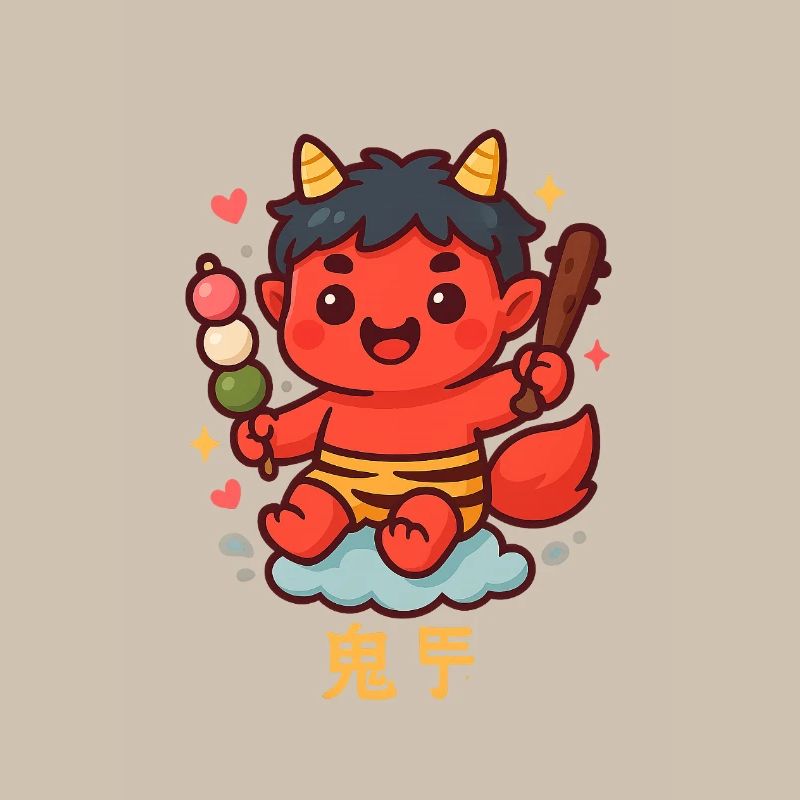 Oni doux avec dango et bâton