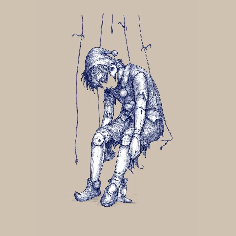 Image de marionnette bleue