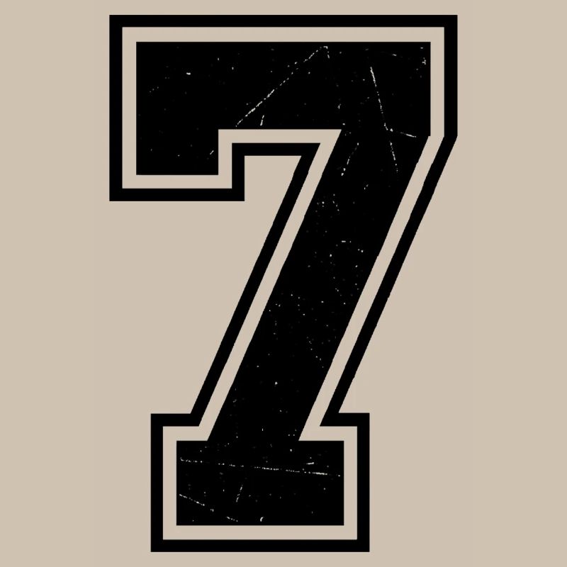 Chiffre Grunge Seven avec texture rayée