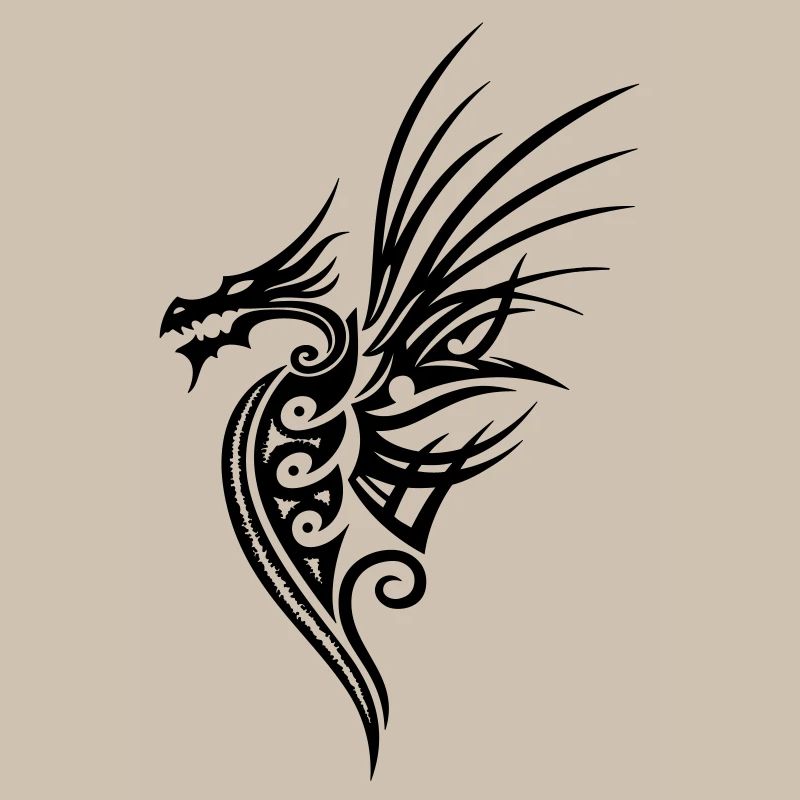 Great fantasy dragon with wings.