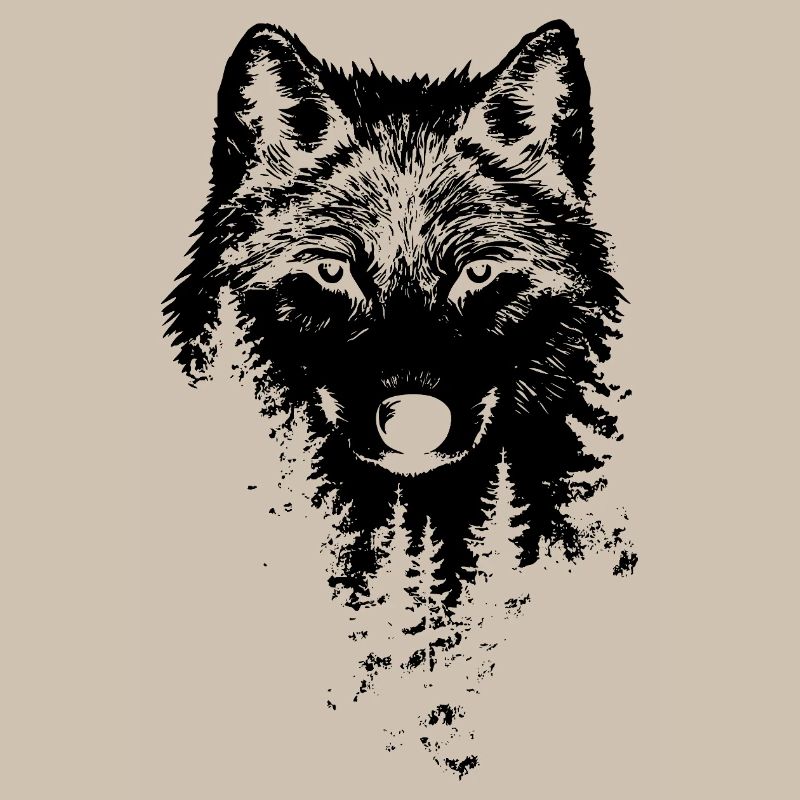 Wolf Gesicht Wald Silhouette