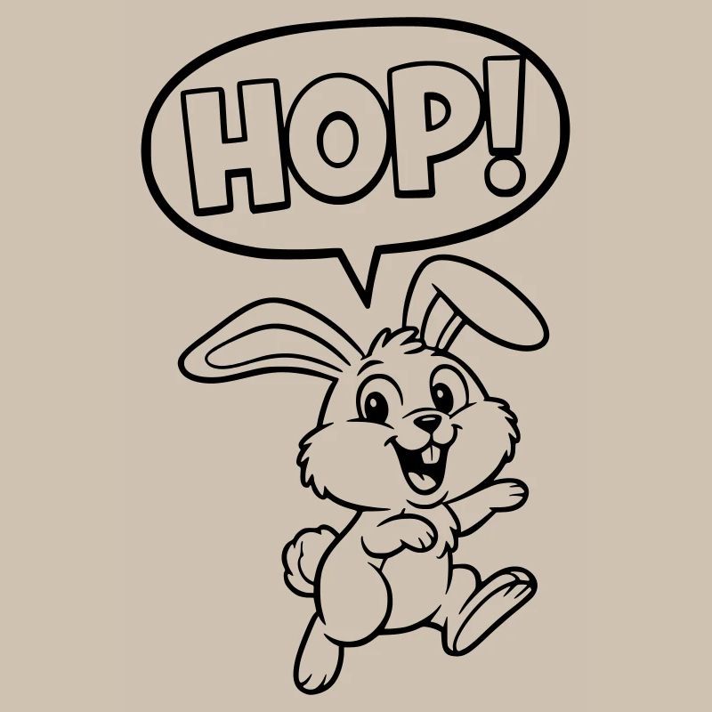 HOP! Bunny Jumping Outline Comic