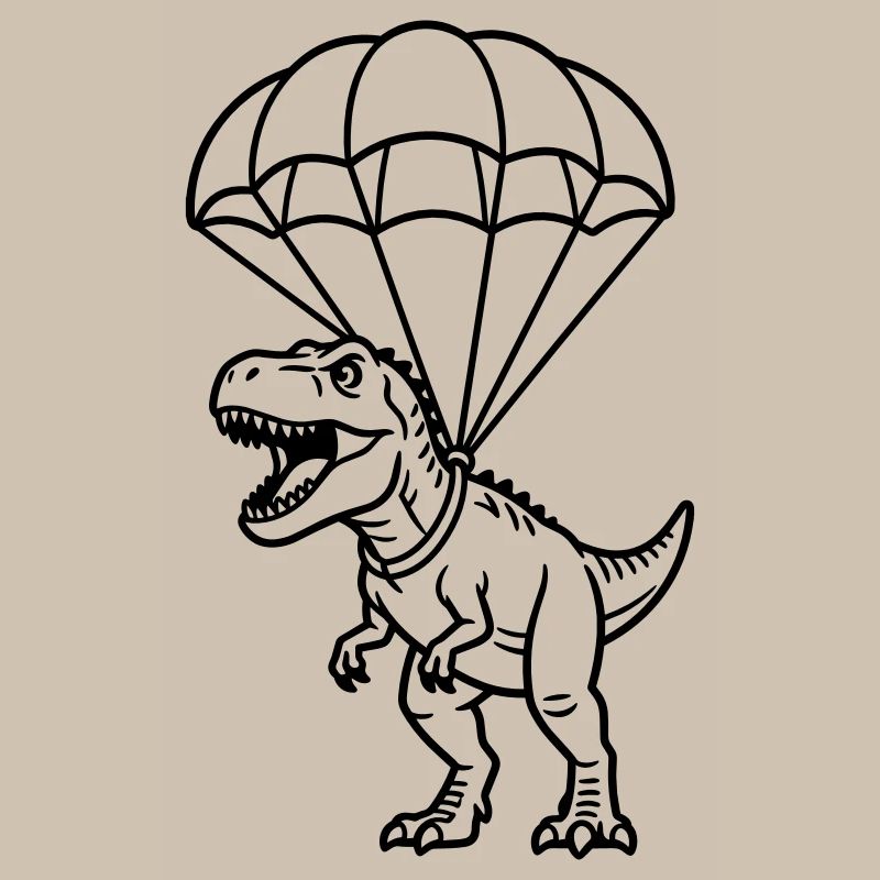 T Rex mit Fallschirm
