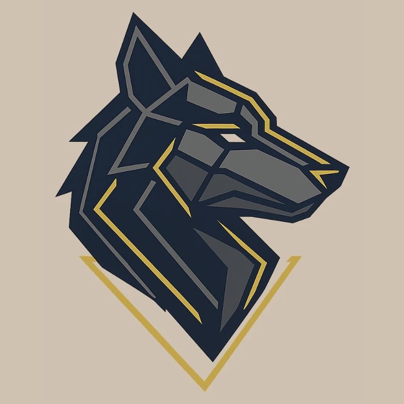 Geometrisches Wolfsemblem