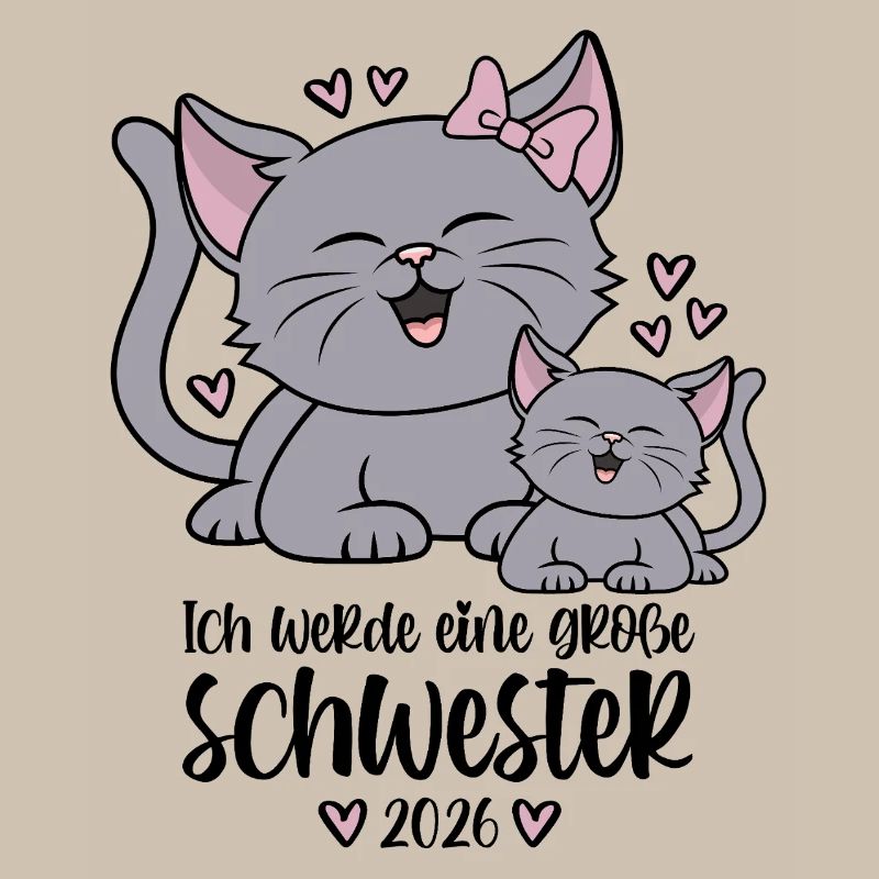Große Schwester 2026 Kätzchen Katze Katzen Kinder