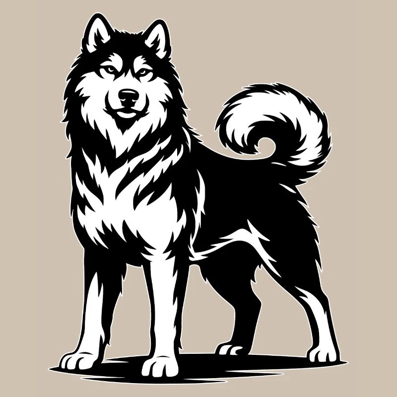 Alaskan Malamute in stolzer Pose