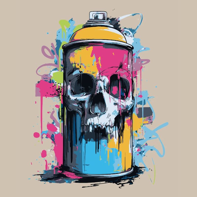 Spray à graffitis de crâne