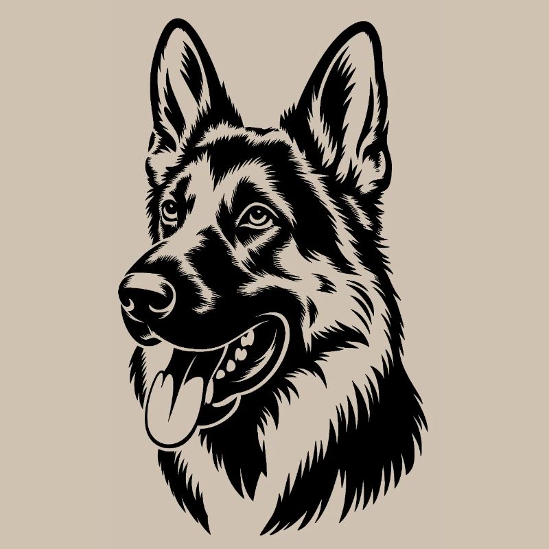 Deutscher Schäferhund Kopf Illustration