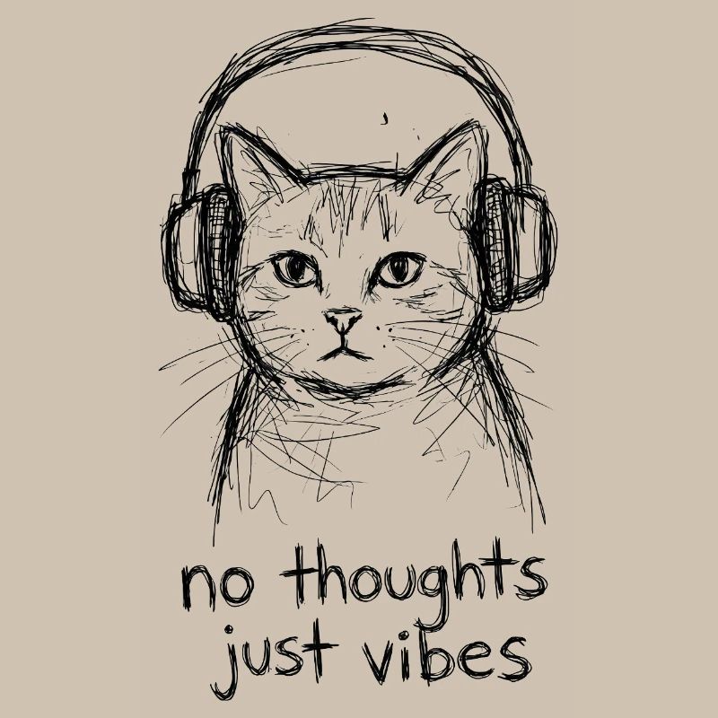 Chat avec un casque : Sans pensées
