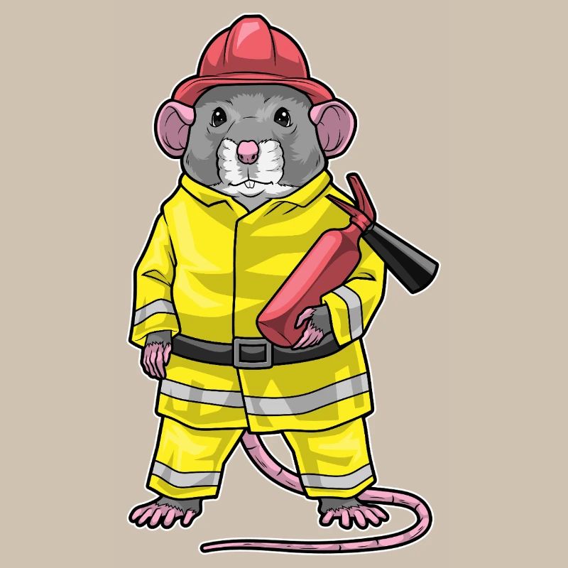 Rat Pompier Extincteur Pompier Pompier