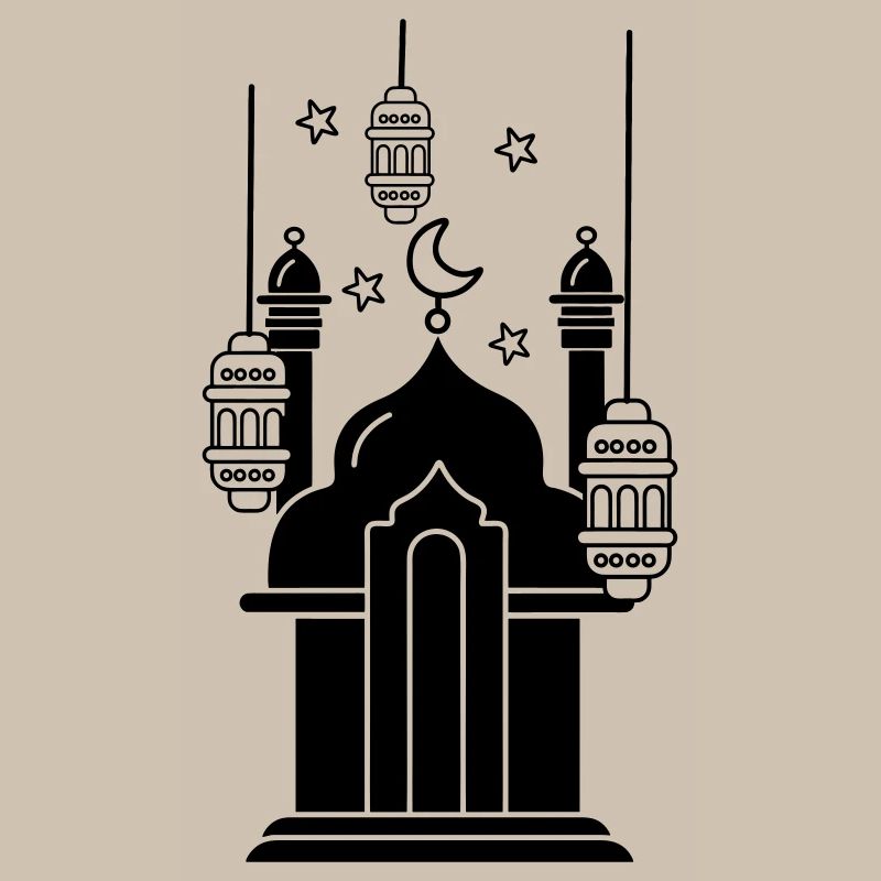 Mosque lights and stars