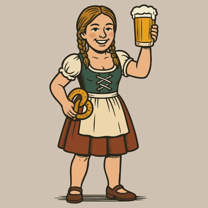 Junge Frau mit Dirndl und Bierkrug