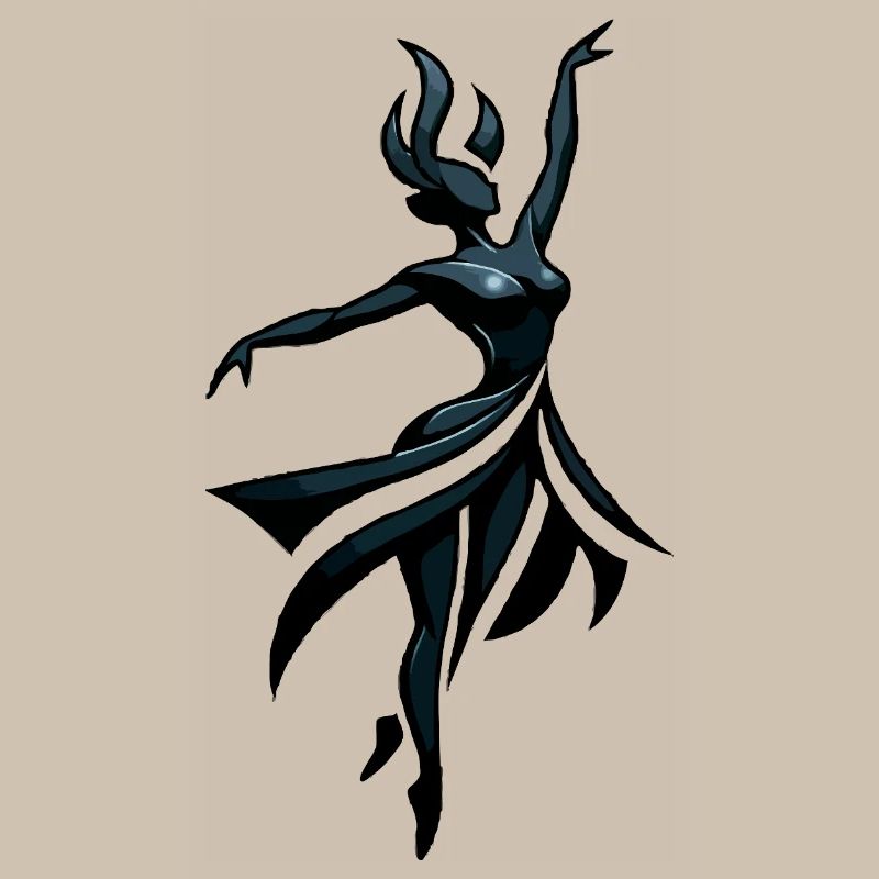 Shadow dancer in neon blue