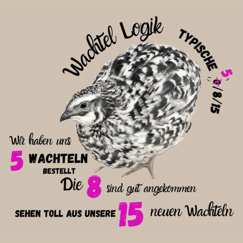 Quail - with neon numbers