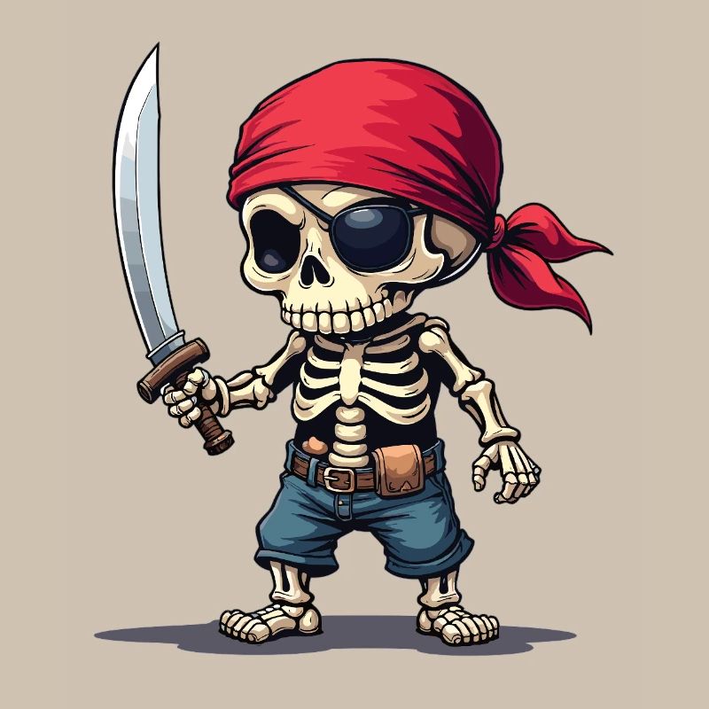 Squelette de pirate avec épée