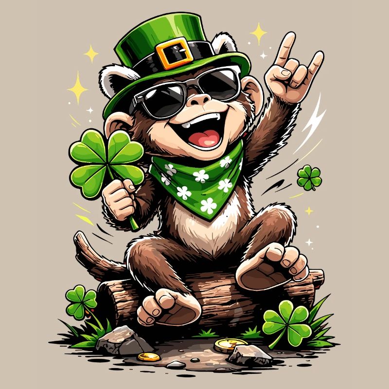 Monkey St. Patty's Shamrock Funny Gift
