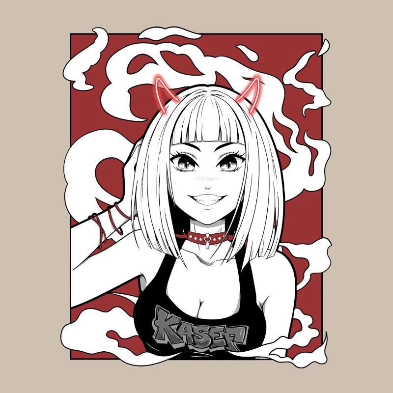 Anime Devil Girl Goth Design