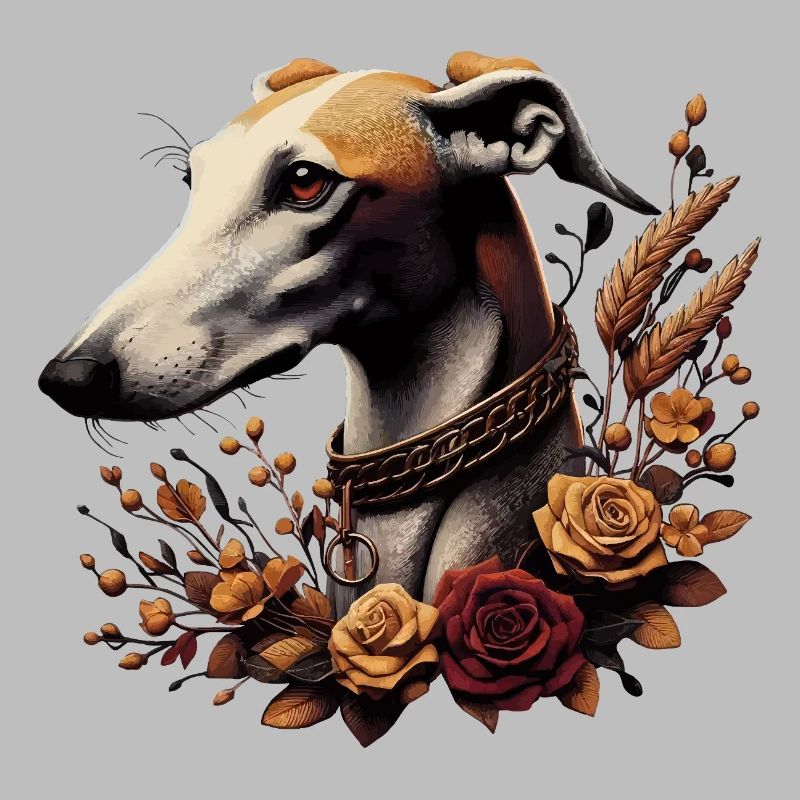 Greyhoundkopf Herbstrosenkranz