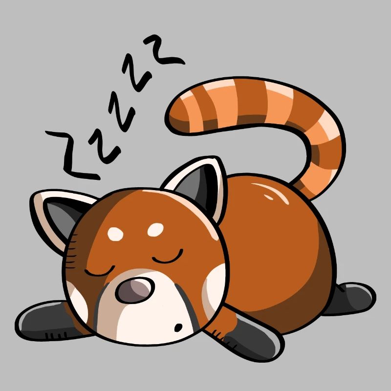 Snoring red panda panda bear is sleeping