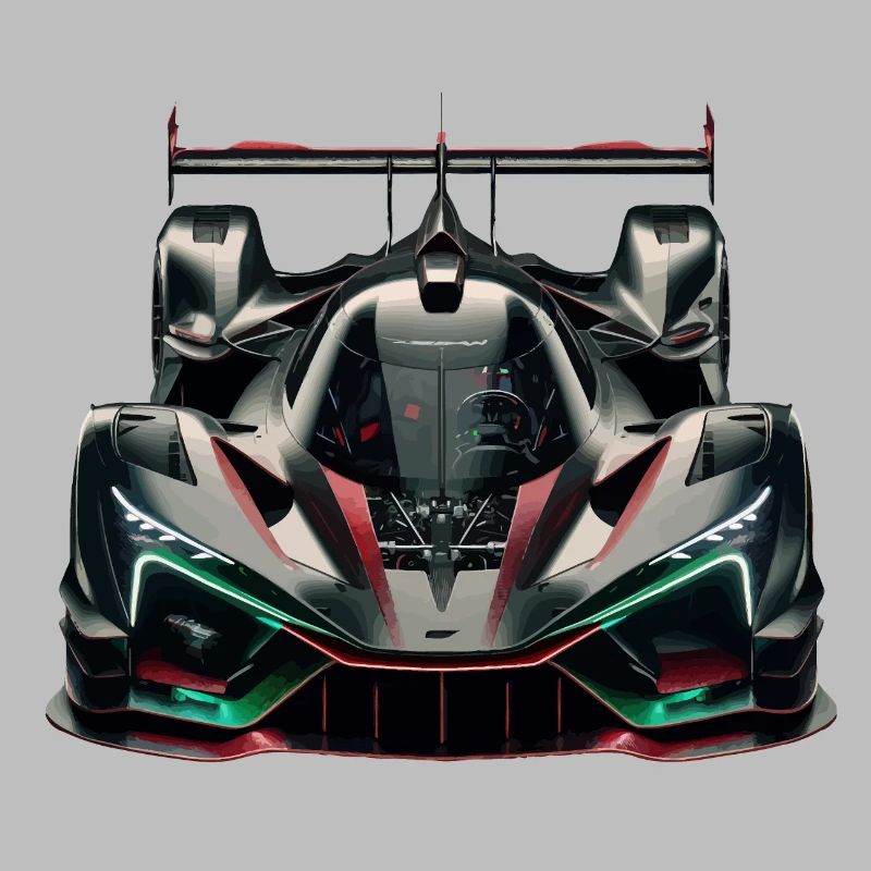 Extrem leistungsstarker, futuristischer, ultramoderner Rennwagen