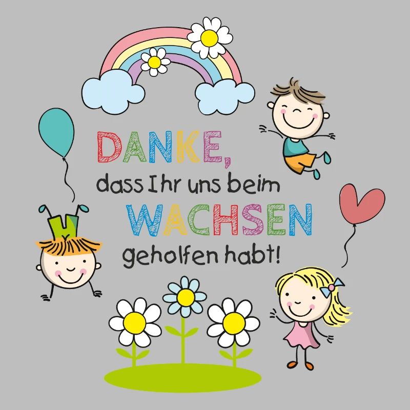 Spruch Abschied | Kinder - Regenbogen - Blumen 