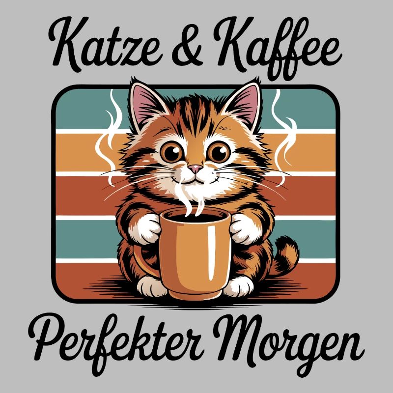 Cat Coffee Pause café rétro