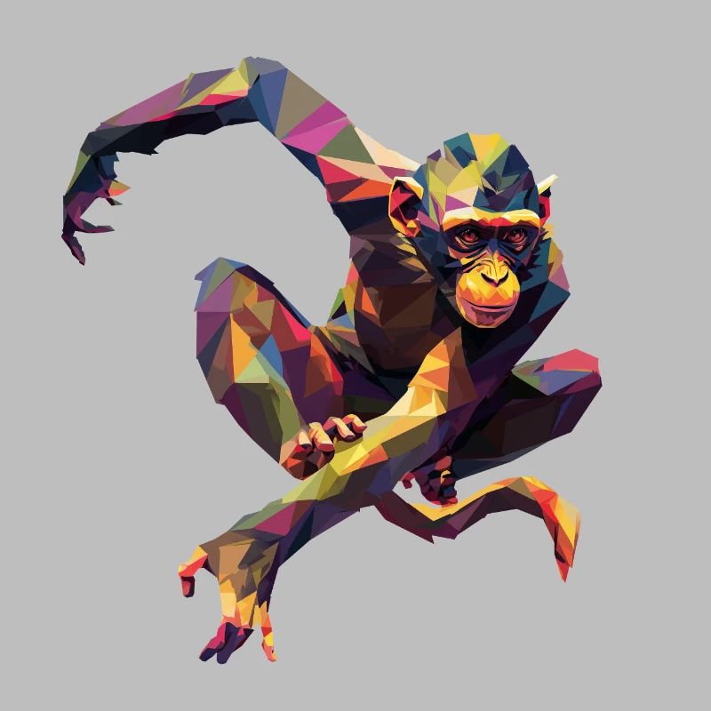 Geometric Colorful Monkey